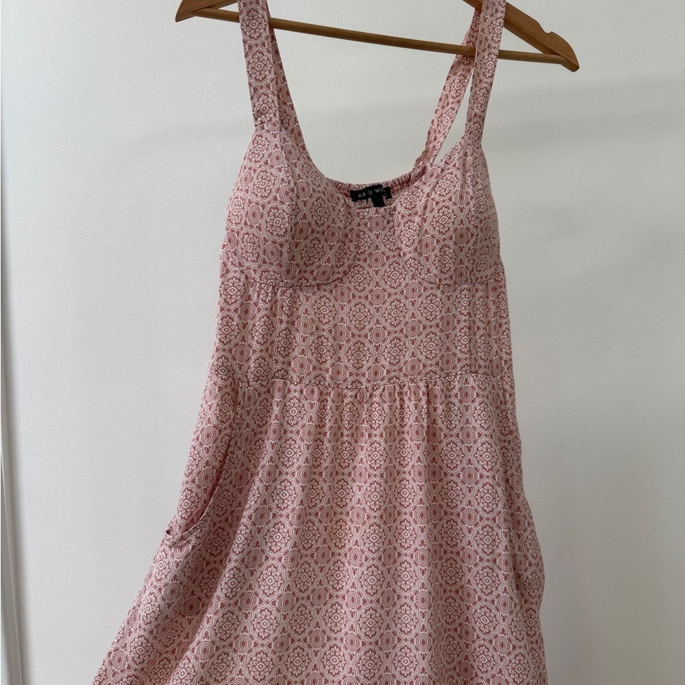 As U Wish Pink and White Patterned Dress